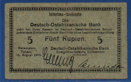 GERMAN EAST AFRICA - P.31 – 5 Rupien 15.08.1915 F+, S/n B 61208 - Deutsch-Ostafrika