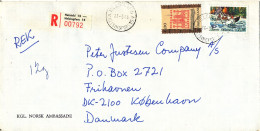 Finland Registered Cover Sent To Denmark 24-3-1983 (sent From The Embassy Of Norway Helsinki) - Lettres & Documents