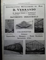 ► Constructions Métalliques VERRANDO Bd Sakakini Marseille - Page Catalogue Technique 1928  (Env 22 X 30 Cm) - Tools