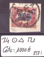 ITALIE - No Michel TAXE 34 SUR FRAGMENT OBLITERE ( SURCHARGE RENVERSEE ) -   COTE: 1000 €  ( NO PAYPAL ) - Impuestos