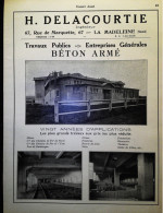 ► CIMENT BETON ARME  Rue Marquette LA MADELEINE (Nord) - Page Catalogue Technique 1928  (Env 22 X 30 Cm) - Macchine