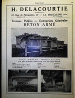 ► CIMENT BETON ARME  Rue Marquette LA MADELEINE (Nord) - Page Catalogue Technique 1928  (Env 22 X 30 Cm) - Máquinas