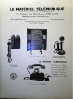 ► LE MATERIEL TELEPHONIQUE Avenue De Breteuil PARIS 7ème - Page Catalogue Technique 1928  (Env 22 X 30 Cm) - Tools