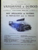 ► MACHINE Préparation Tissage VANDAMME & DUBOIS à ROUBAIX  - Page Catalogue Technique 1928  (Env 22 X 30 Cm) - Máquinas