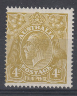 Australia 1926-30 4d Yellow-Olive Perf 14 MLH SG91 - Ongebruikt