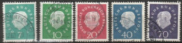 BRD 1959  Mi-Nr.302 - 306 Theodor Heuss O Gestempelt ( A1914) - Gebraucht