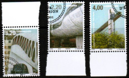 LUXEMBOURG, LUXEMBURG 2012,SATZ MI 1949 - 1951 , ARCHITEKTUR UND MOBILITÄT,  ESST GESTEMPELT, OBLITERE - Used Stamps