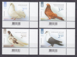 2014 Ukraine 1443-1446+Tab Birds - Doves 4,00 € - Colibris