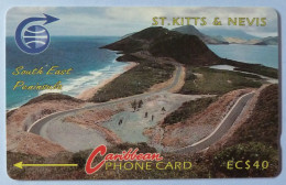 ST KITTS & NEVIS - GPT - STK-3F - South East Peninsula - $40 - 3CSKF - 1990 -  5,500ex - Saint Kitts & Nevis