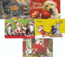 US, Walmart 5x Gift Cards, Christmas, Navidad, Noel - Altri & Non Classificati