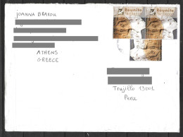 Greece Cover With 2022 The Parthenon Marbles Stamps Sent To Peru - Usati