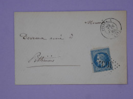 BW 8 FRANCE  BELLE LETTRE 1868 PETIT BUREAU PUISEAUX A PITHIVIERS ++ NAPOLEON N° 29 +AFF. INTERESSANT ++ - 1863-1870 Napoléon III Lauré