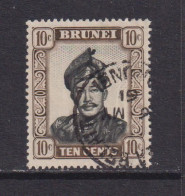 BRUNEI - 1952 Sultan Omar Ali Saifuddin Watermark Multiple Script CA 10c Used As Scan - Brunei (...-1984)