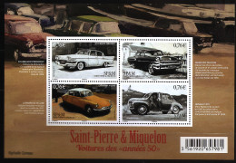 Saint Pierre Et Miquelon 2015 N° 1133 / 6 ** Voitures, Studebaker Sedan, Mercury Custom, Citroën ID 19, Renault 4 CV - Ungebraucht