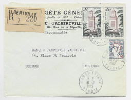 COCTEAU 20C + 50C TLEMCEN X2 LETTRE REC ALBERTVILLE SAVOIE 1962 POUR SUISSE - 1961 Maríanne De Cocteau