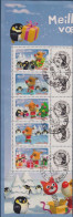 Bande Issue Feuillet F3853 Meilleurs Vœux Renne Manchots Cadeaux Oblitérés 29.3.07 Timbres 3853A 3854A 3855A 3856A 3857A - Oblitérés