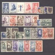 France  -  Années Complètes  -  1943  :  Yv  568-98  (o) Avec Les Bandes - 1940-1949