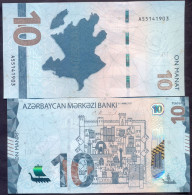 Azerbaijan 10 Manat 2021 UNC P- W40 - Azerbaïjan