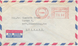 Hong Kong Air Mail Cover With Meter Cancel Victoria 16-8-1968 Sent To Denmark - Lettres & Documents