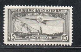 VENEZUELA 1937 AIR POST MAIL AIRMAIL NATIONAL PANTHEON CARACAS 15c MH - Venezuela