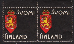 1900. SUOMI FINLAND. Mourning Stamp. Coat Of Arms. At Back "1 PENNI". Pair. Never Hinge... (Michel Facit So1) - JF535599 - Unused Stamps