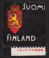 1900. SUOMI FINLAND. Mourning Stamp. Coat Of Arms. At Back "1 PENNI". No Gum.  (Michel Facit So1) - JF535600 - Neufs