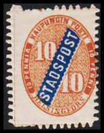 HELSINGFORS STADSPOST. 10 PENNI. REPRINT. Hinged.  - JF535640 - Local Post Stamps