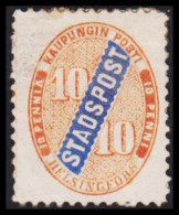 HELSINGFORS STADSPOST. 10 PENNI.  Hinged.  - JF535641 - Ortsausgaben