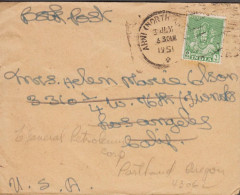 1951. INDIA. 9 Ps Trimurt On Small Cover As Book Post To USA Cancelled ARNI NORTH 3 JLY 1951. Readressed I... - JF535715 - Brieven En Documenten