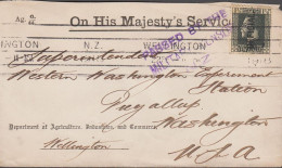 1918. New Zealand. OFFICIAL - Georg V 1½ D On Fine Small Censored Official Envelope (De... (MICHEL DIENST 22) - JF535726 - Service