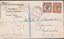 1900. QUEENSLAND. Beautiful Registered Cover To Superior, Nebraska, USA Via San Francisc... (michel 99 + 101) - JF535734 - Lettres & Documents