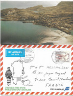 Courrier Aérien Groenland 1984, Carte Géographique, Paysages, Husky - Cartas & Documentos