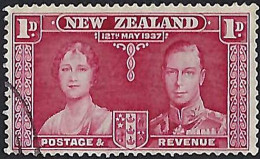 NEW ZEALAND 1937 KGVI 1d Carmine Coronation SG599 FU - Ungebraucht