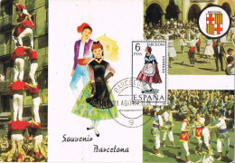 50996. Tarjeta Maxima BARCELONA  1967. Fiestas Populares, Sardana, Castellers - Tarjetas Máxima