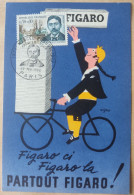 CPSM SAVIGNAC Figaro Vélo Cachet Et Timbre  1er Jour Marcel Proust 12 Février 1966 Non Circulé Publicité - Savignac