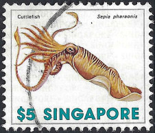 SINGAPORE 1977 QEII $5 Multicoloured, Marine Life-Cuttelfish SG300 FU - Singapur (...-1959)