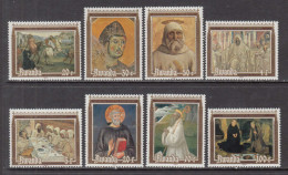 1981 Rwanda St. Benedict Benoit Art Paintings Complete Set Of 8 MNH - Nuevos