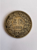 1886 Swiss 2 Francs Coin, Silver (0.835) Coin, Toned, F Fine - Autres & Non Classés
