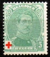 BELGIE,BELGIQUE ,1914, MI 107 , YV 129 , ROTES KREUZ, UNGEBRAUCHT FALZ, CHARNIÈRE - 1914-1915 Croix-Rouge