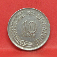 10 Cents 1971 - TTB - Pièce De Monnaie Singapour - Article N°6447 - Singapore