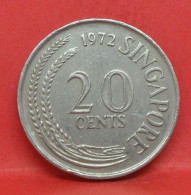 20 Cents 1972 - TTB - Pièce De Monnaie Singapour - Article N°6451 - Singapore