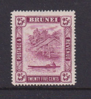 BRUNEI - 1947-51 Brunei River 25c Watermark Mult, Script CA Hinged Mint - Brunei (...-1984)