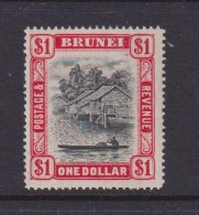 BRUNEI - 1947-51 Brunei River $1 Watermark Mult, Script CA Hinged Mint - Brunei (...-1984)