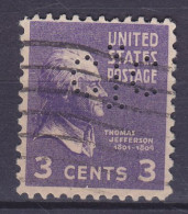 United States Perfin Perforé Lochung 'CIC' Thomas Jefferson (2 Scans) - Perforés