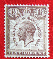 1 1/2 P UPU Congress (Mi 172 Yv 181) 1929 Ongebruikt MH ENGLAND GRANDE-BRETAGNE GB GREAT BRITAIN - Neufs