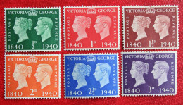 Stamps-Anniversary Victoria + George VI(Mi 215-220 Yv 227-232) 1940 Ongebruikt / MH * GRANDE-BRETAGNE GB GREAT BRITAIN - Nuovi