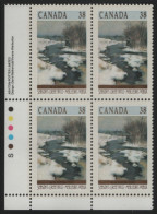 Canada 1989 MNH Sc 1256 38c Gosselin River Christmas LL Plate Block - Numeri Di Tavola E Bordi Di Foglio