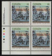 Canada 1989 MNH Sc 1257 44c Snow II Christmas LL Plate Block - Plate Number & Inscriptions