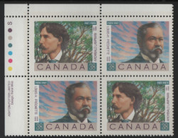 Canada 1989 MNH Sc 1244a 38c Poets UL Plate Block - Num. Planches & Inscriptions Marge