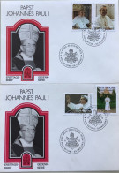 Vatican 2 FDC 1978 PAPST JOHANNES PAUL 1 / PAPE JEAN PAUL 1 / POPE JOHN PAUL 1 (Ersttagsbrief Vaticano - Cartas & Documentos